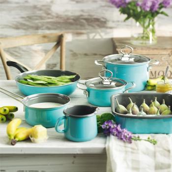 Preview: Riess Kasserolle mit Glasdeckel, Nouvelle Kristallblau